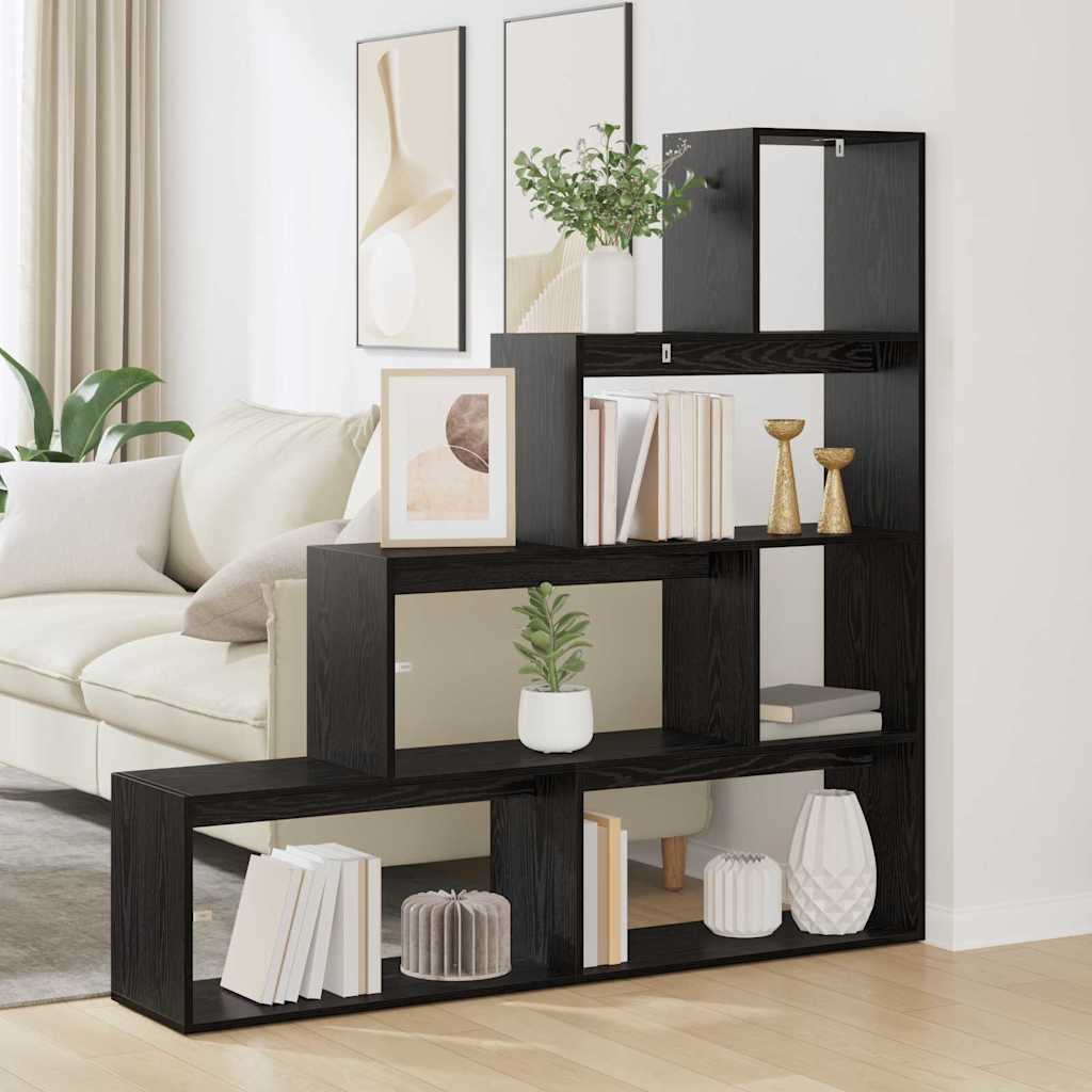 Rumdivider boghylde Sort eg 143,5 x 29 x 143,5 cm