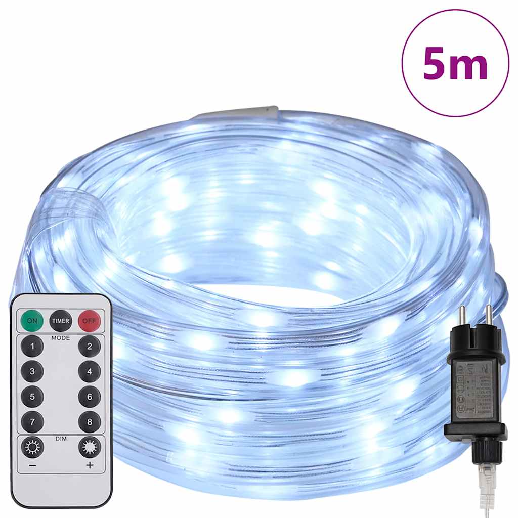 Sejllys med 120 LED'er Kold Hvid 5 m PVC