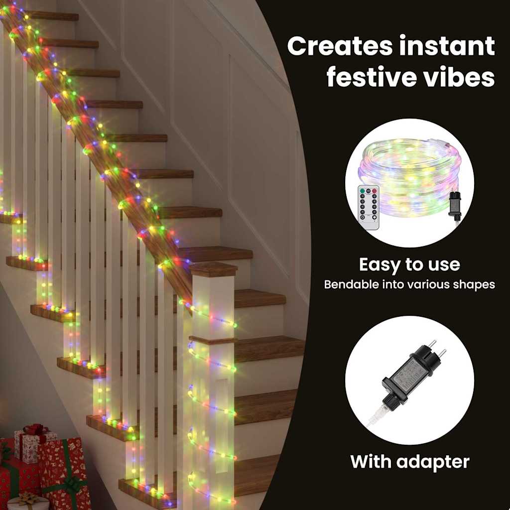 Sejllys med 240 LED'er Flerfarvet 10 m PVC