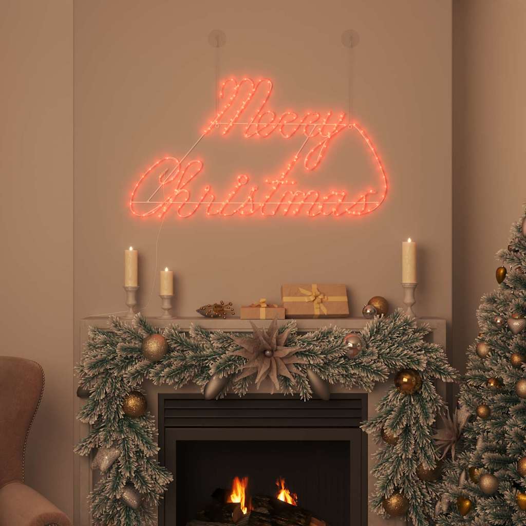 Juleskilt med 216 LED'er Rød 99 x 55 x 13 cm Jern