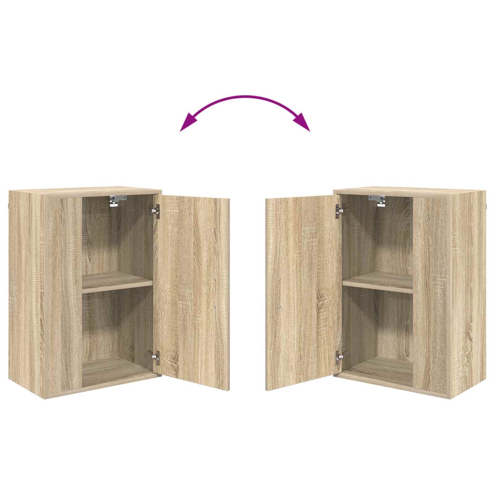 TV-møbelsæt Vægmonteret 4 pcs Sonoma eg Konstrueret træ