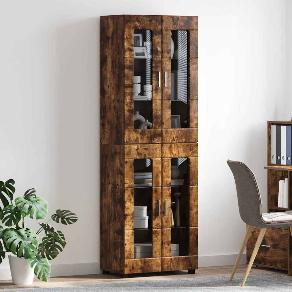 Highboard FLORIN Røget eg 60 x 35 x 182 cm Konstrueret træ