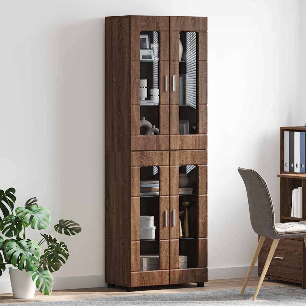 Highboard FLORIN Brun eg 60 x 35 x 182 cm Konstrueret træ