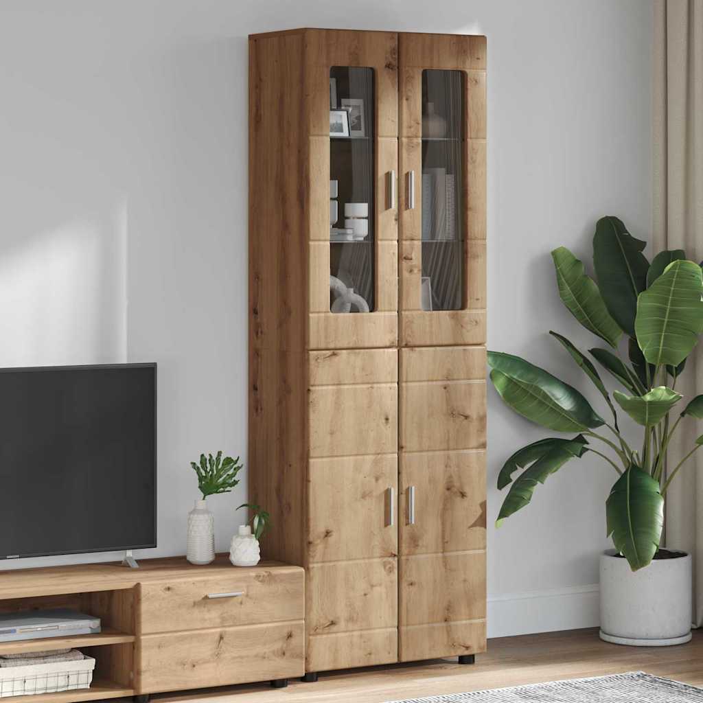 Highboard med hylde FLORIN Artisan Egetræ 60 x 35 x 182 cm