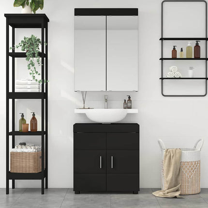 Badeværelsesmøbel sæt TULUM 2 pcs Sort 60 x 34 x 63 cm