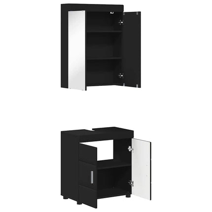 Badeværelsesmøbel sæt TULUM 2 pcs Sort 60 x 34 x 63 cm