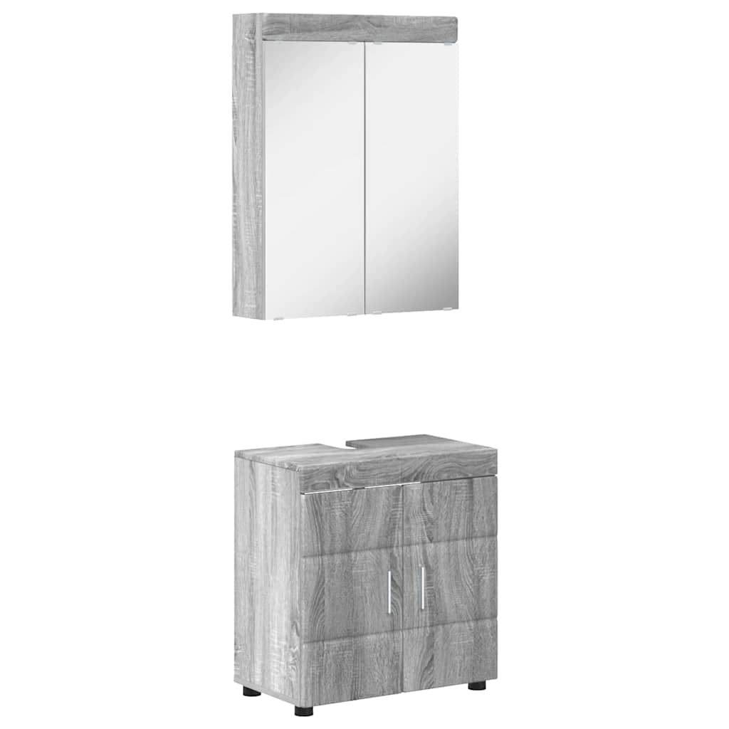 Badeværelsesmøbel sæt TULUM 2 pcs Grå Sonoma 60 x 34 x 63 cm