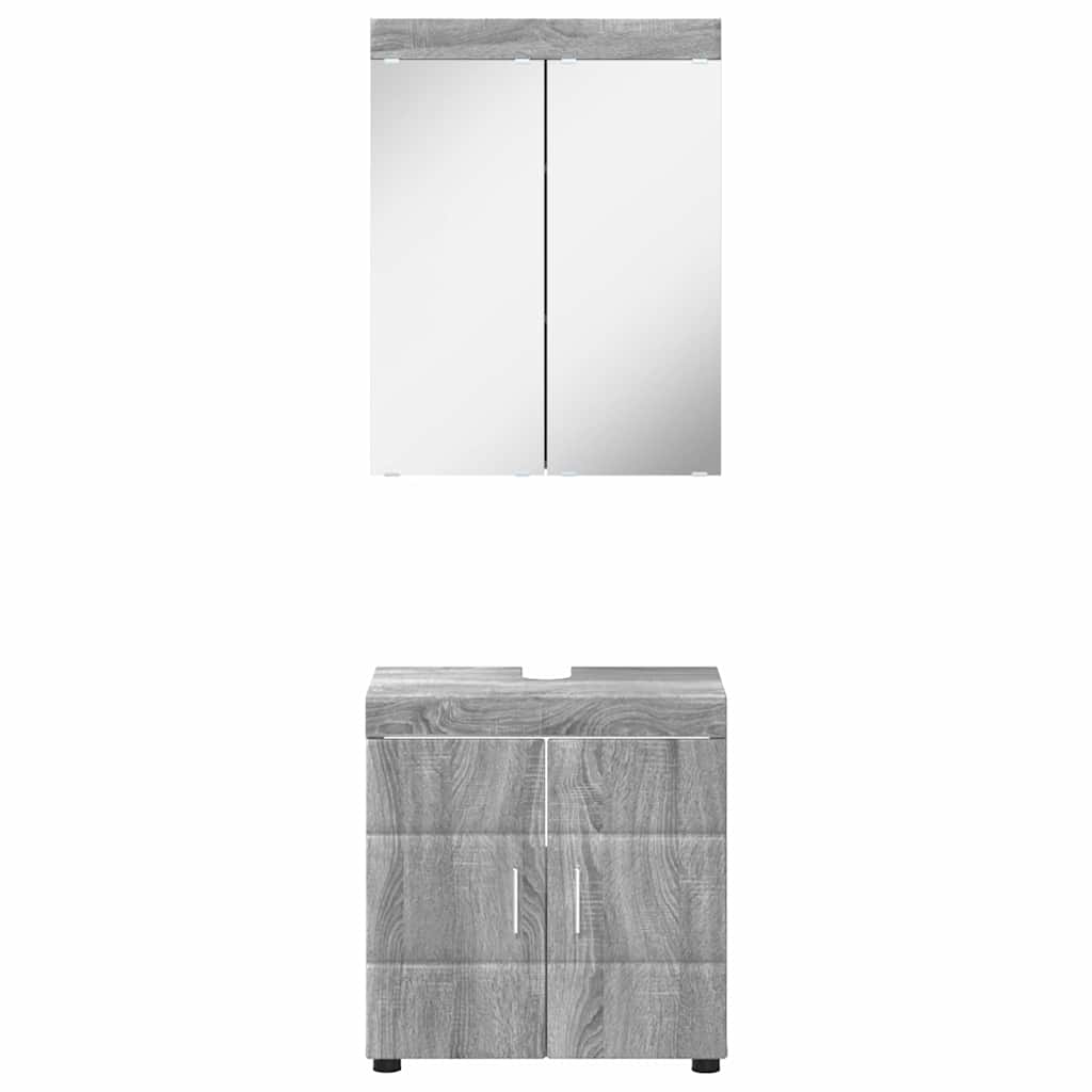 Badeværelsesmøbel sæt TULUM 2 pcs Grå Sonoma 60 x 34 x 63 cm
