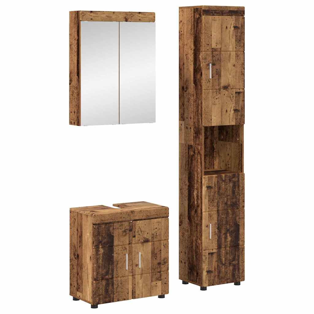 Badeværelsesmøbel sæt TULUM 3 pcs Gammelt træ 60 x 34 x 63 cm