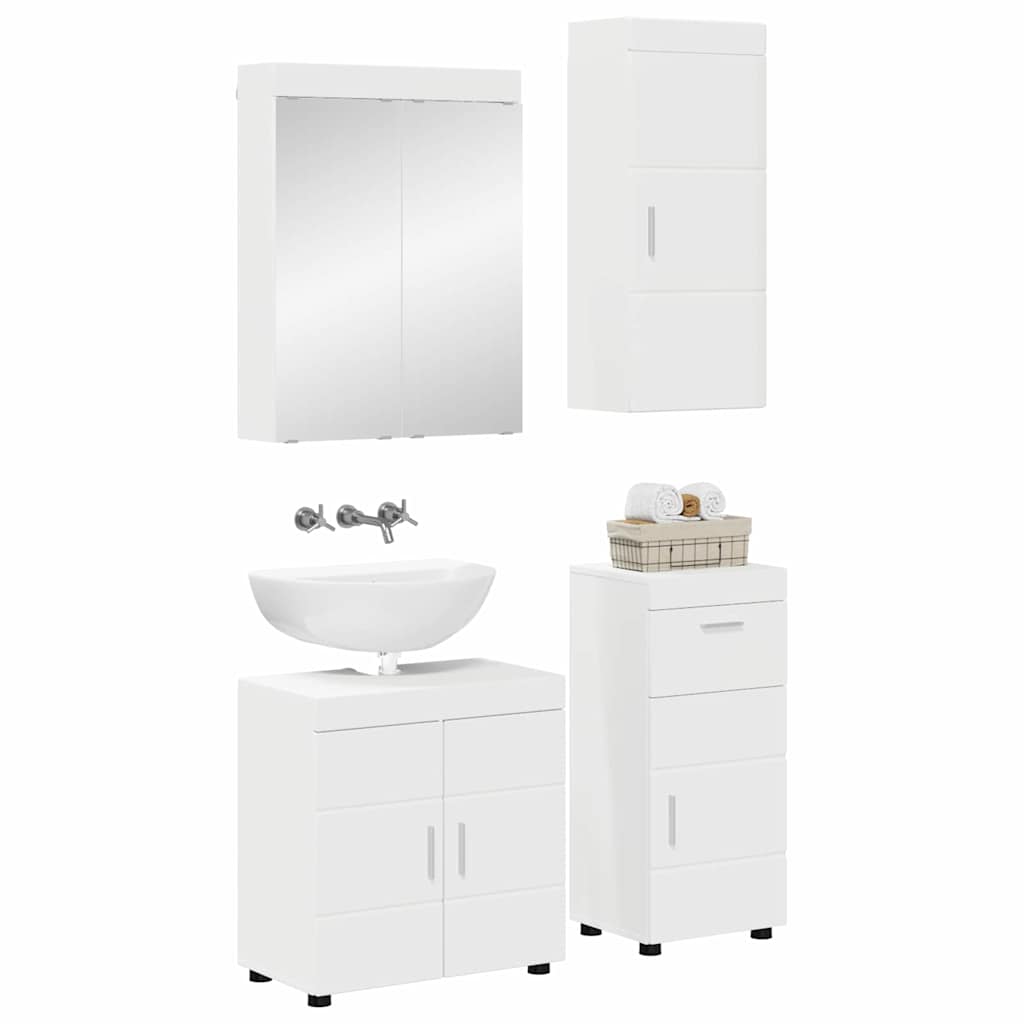 Badeværelsesmøbel sæt TULUM 4 pcs Hvid 60 x 34 x 63 cm