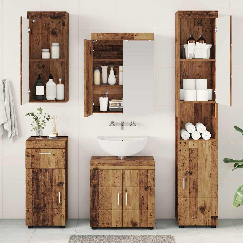 Badeværelsesmøbel sæt TULUM 5 pcs Gammelt træ 60 x 34 x 63 cm