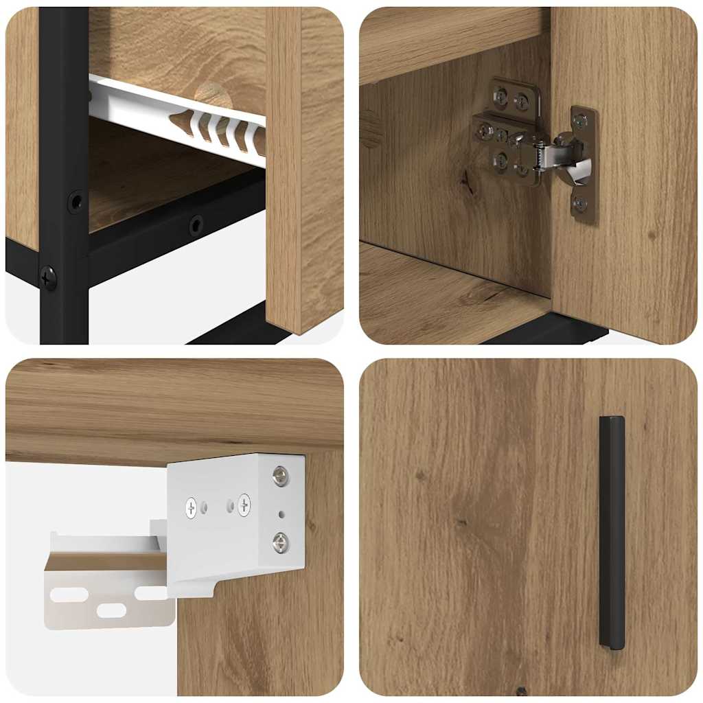 Badeværelsesmøbel sæt 3 pcs Artisan Egetræ Konstrueret træ