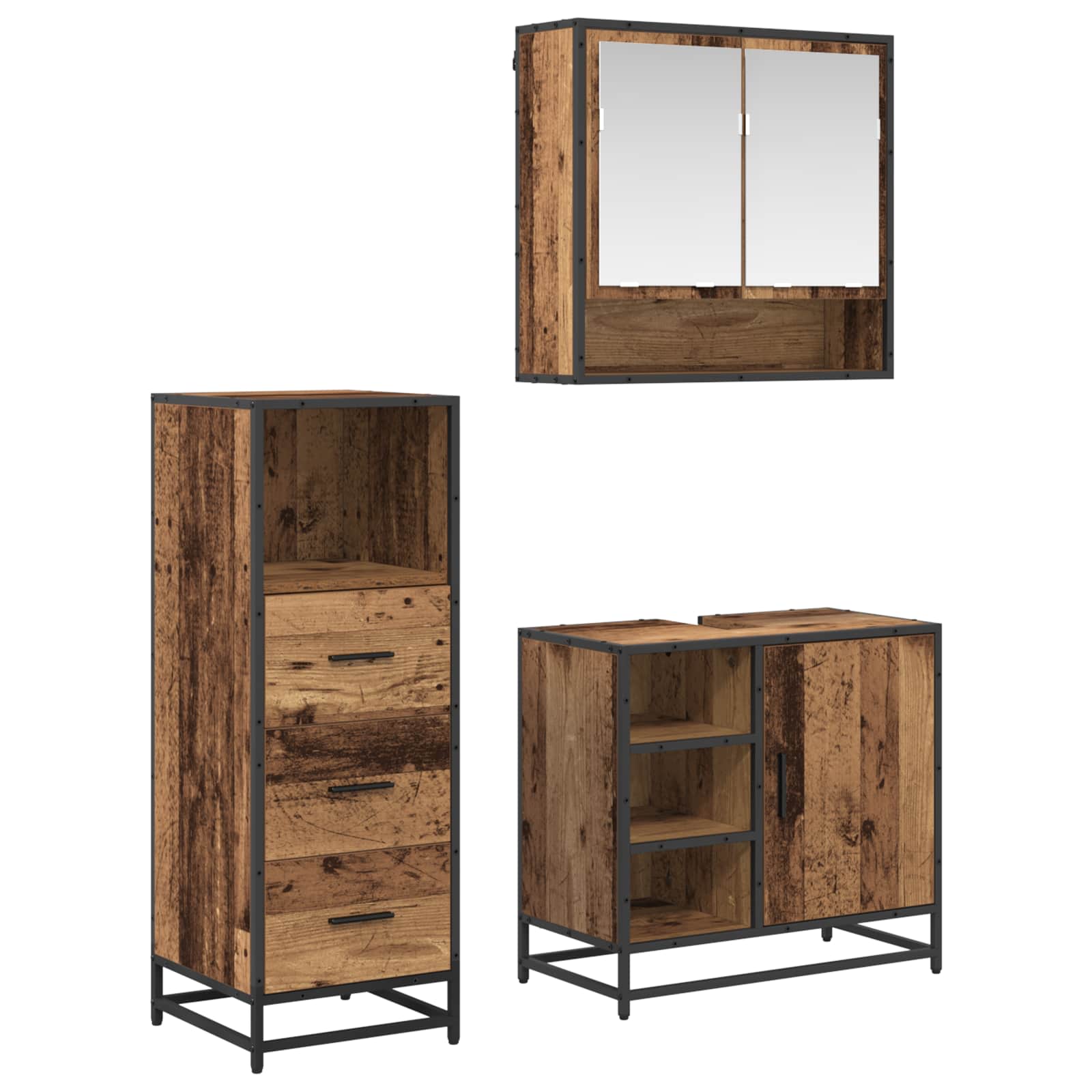 Badevrelsesmbel st 3 stk. Gammelt tr 65 x 33 x 60 cm