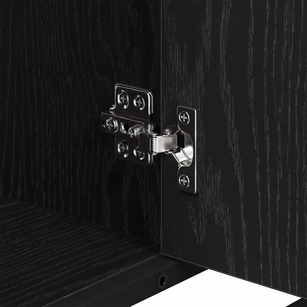 Badeværelsesmøbel sæt med skuffe 2 pcs Sort eg Konstrueret træ