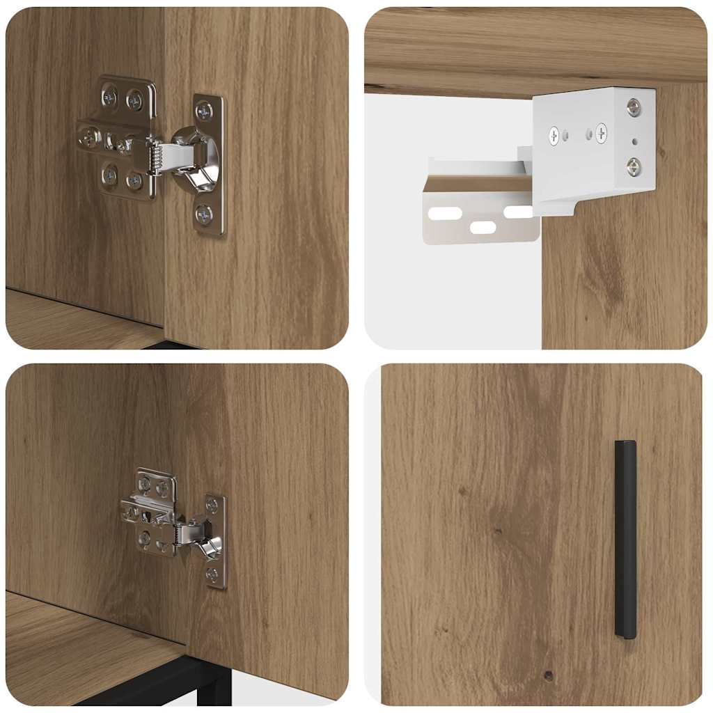 Badeværelsesmøbel sæt 3 pcs Artisan Egetræ Konstrueret træ