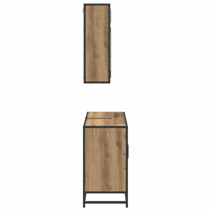 Badeværelsesmøbel sæt 2 stk. Artisan Egetræ 80 x 33 x 60 cm