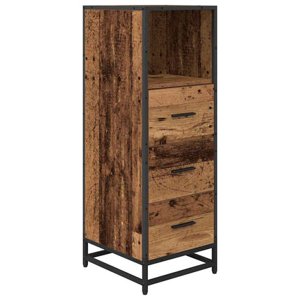 Badeværelsesmøbel sæt 4 stk. Gammelt træ 65 x 33 x 60 cm