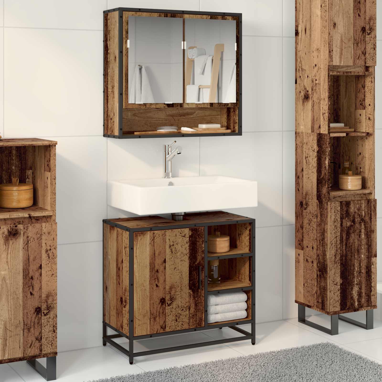 Badevrelsesmbel st 2 stk. Gammelt tr 65 x 33 x 60 cm