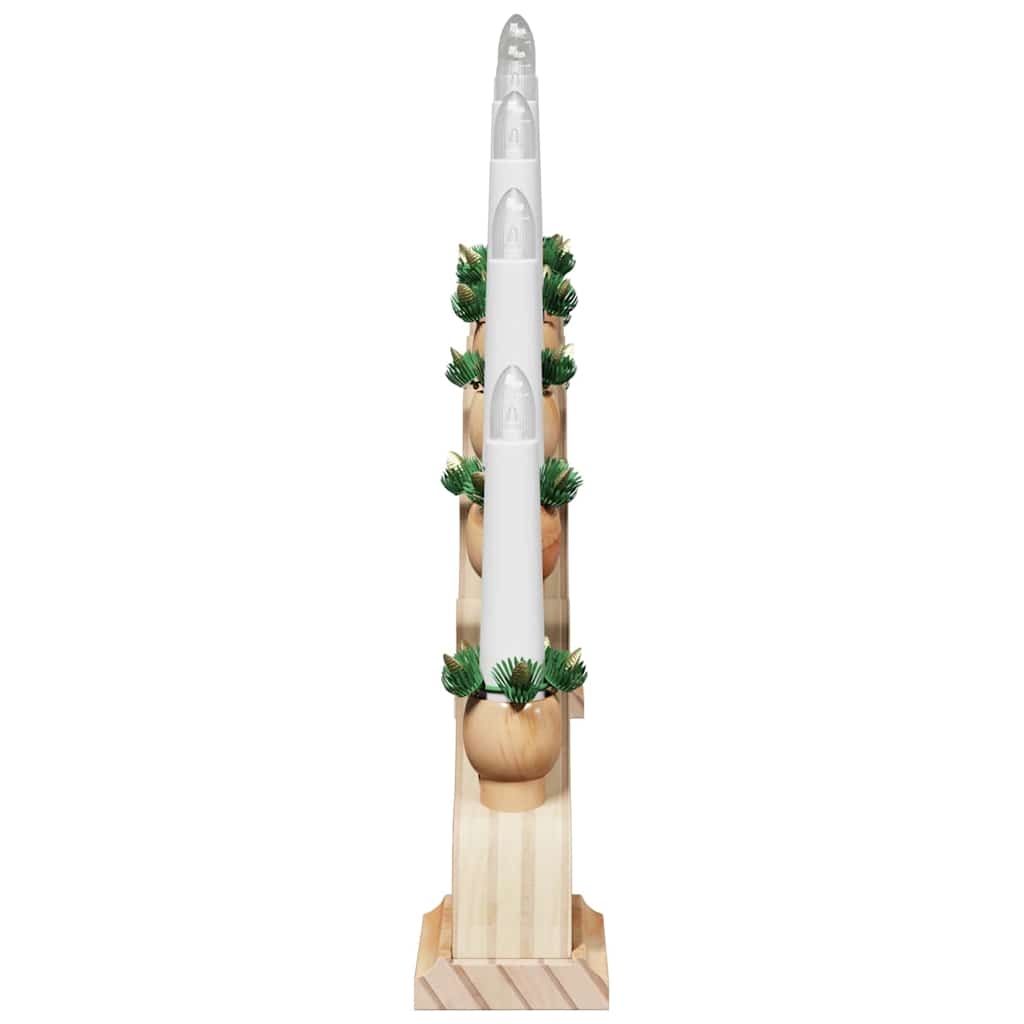 Julelys Bue med 10 LED Lys Brun 47 x 5 x 29 cm Massivt fyrretræ