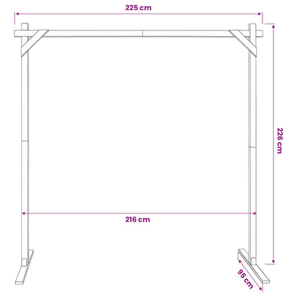 Bryllupsbue Lys Brun 225 x 95 x 226 cm Massivt fyrretræ