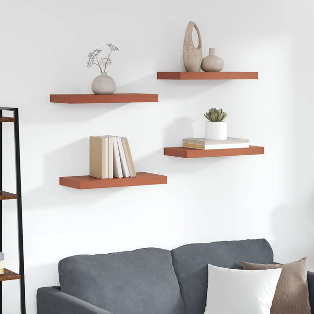 Væghylde Vægmonteret 4 pcs Rød 50 x 23 x 4 cm Konstrueret træ