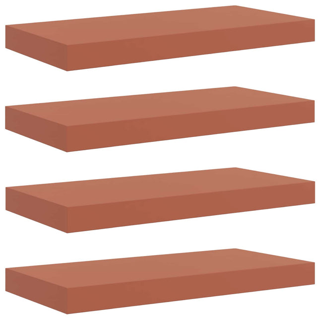 Væghylde Vægmonteret 4 pcs Rød 50 x 23 x 4 cm Konstrueret træ