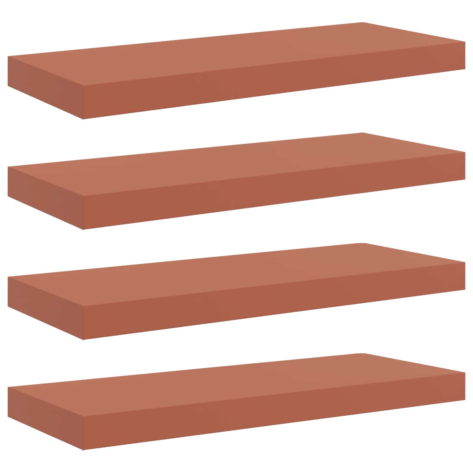 Væghylde Vægmonteret 4 pcs Rød 60 x 23 x 4 cm Konstrueret træ