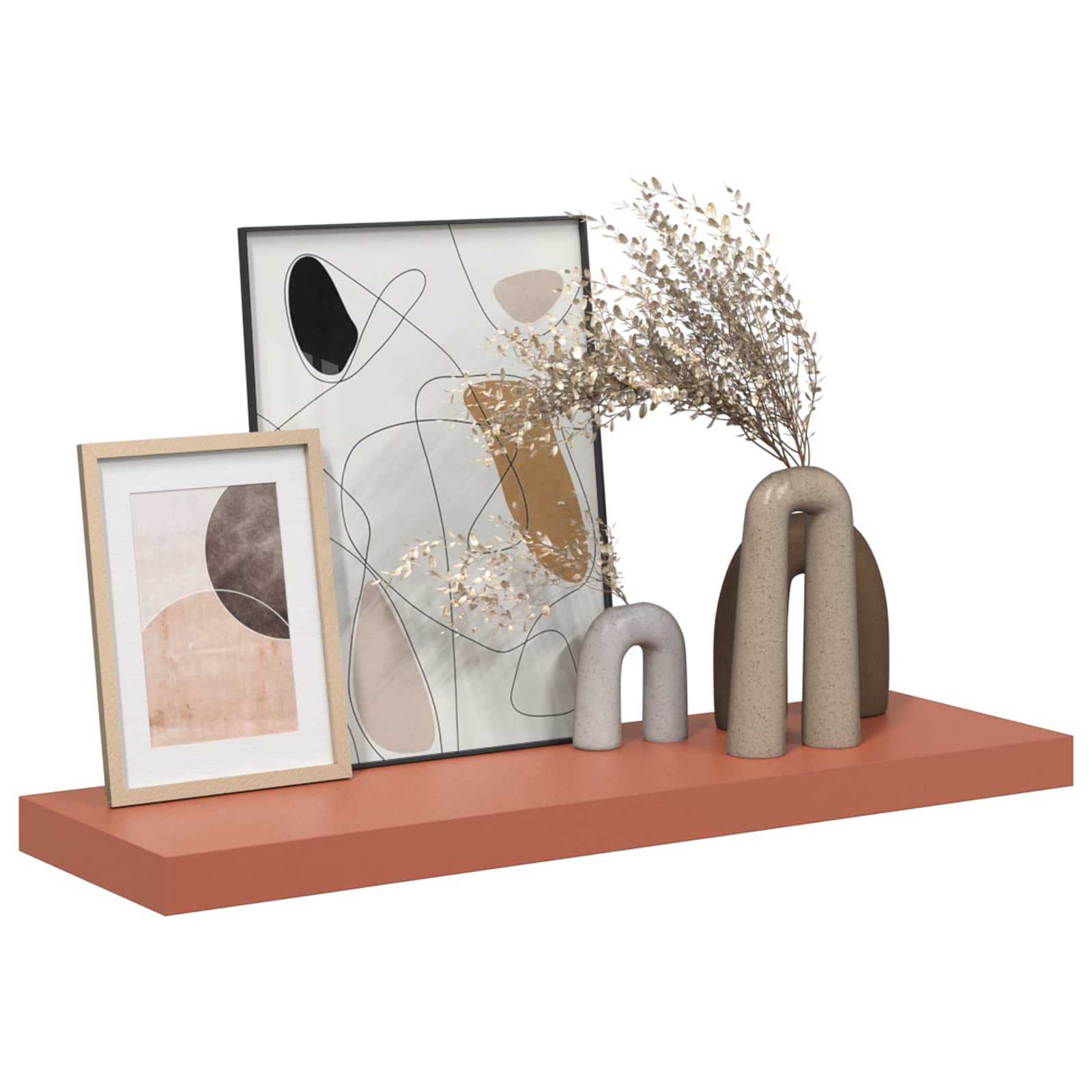Væghylde Vægmonteret 4 pcs Rød 90 x 23,5 x 4 cm Konstrueret træ