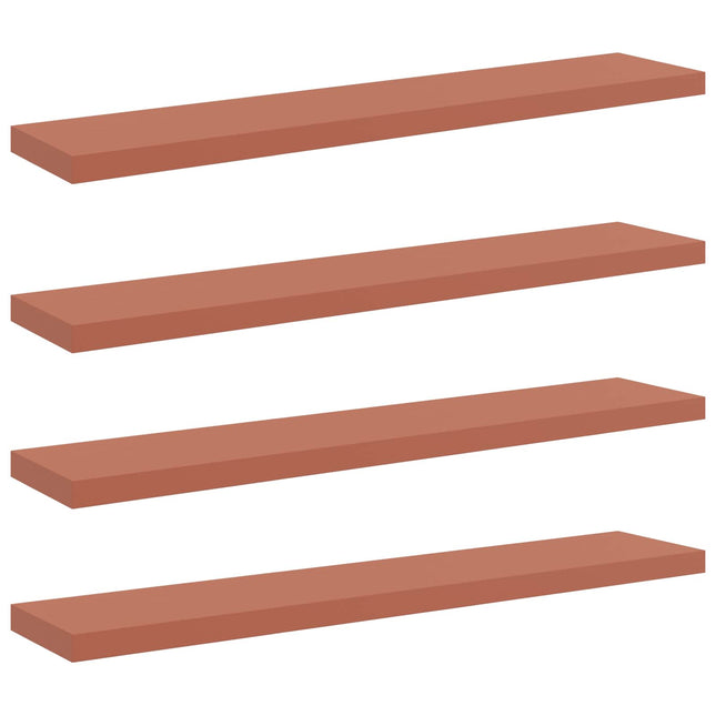 Væghylde 4 pcs Rød 120 x 23,5 x 4 cm Konstrueret træ