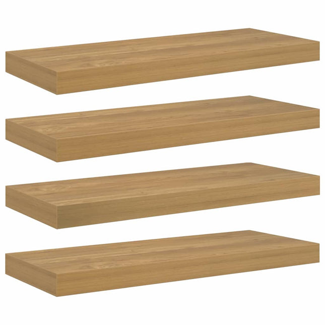Væghylde 4 stk. Brun 60 x 23,5 x 3,8 cm Konstrueret træ