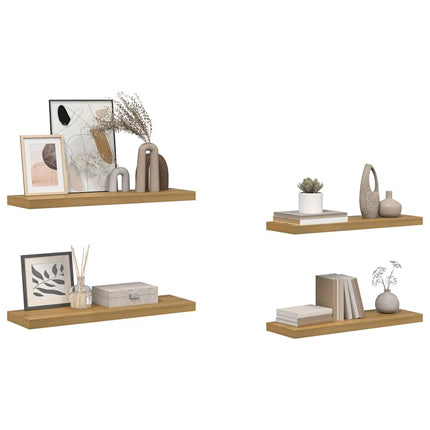 Væghylde 4 pcs Brun 90 x 23,5 x 4 cm Konstrueret træ