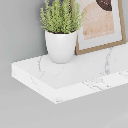 Væghylde Hvid marmor 40 x 23,5 x 4 cm Konstrueret træ