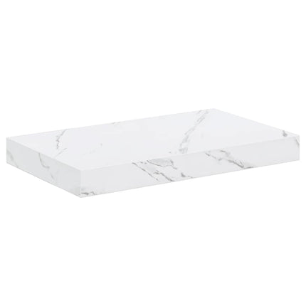 Væghylde 2 stk. Hvid marmor 40 x 23,5 x 3,8 cm Konstrueret træ