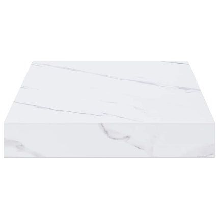 Væghylde 2 stk. Hvid marmor 40 x 23,5 x 3,8 cm Konstrueret træ