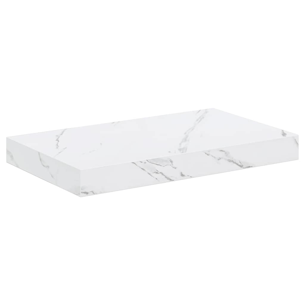Væghylde 4 pcs Hvid marmor 40 x 23,5 x 4 cm Konstrueret træ