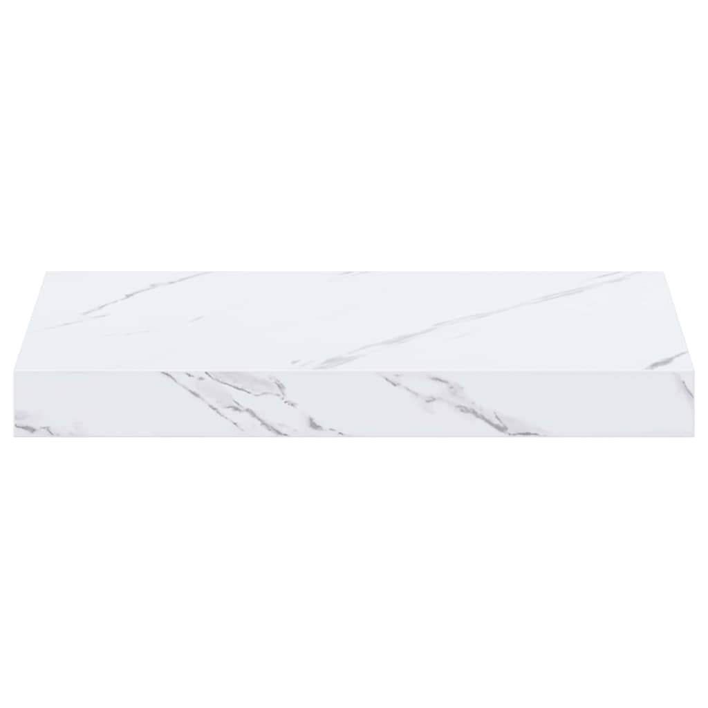 Væghylde 4 pcs Hvid marmor 40 x 23,5 x 4 cm Konstrueret træ