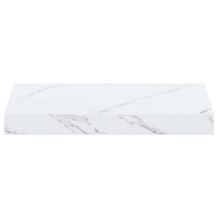 Væghylde 4 stk. Hvid marmor 40 x 23,5 x 3,8 cm Konstrueret træ