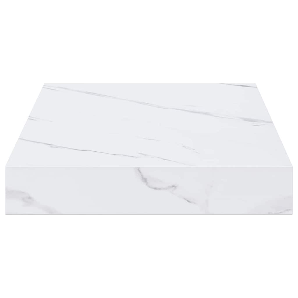 Væghylde 4 pcs Hvid marmor 40 x 23,5 x 4 cm Konstrueret træ