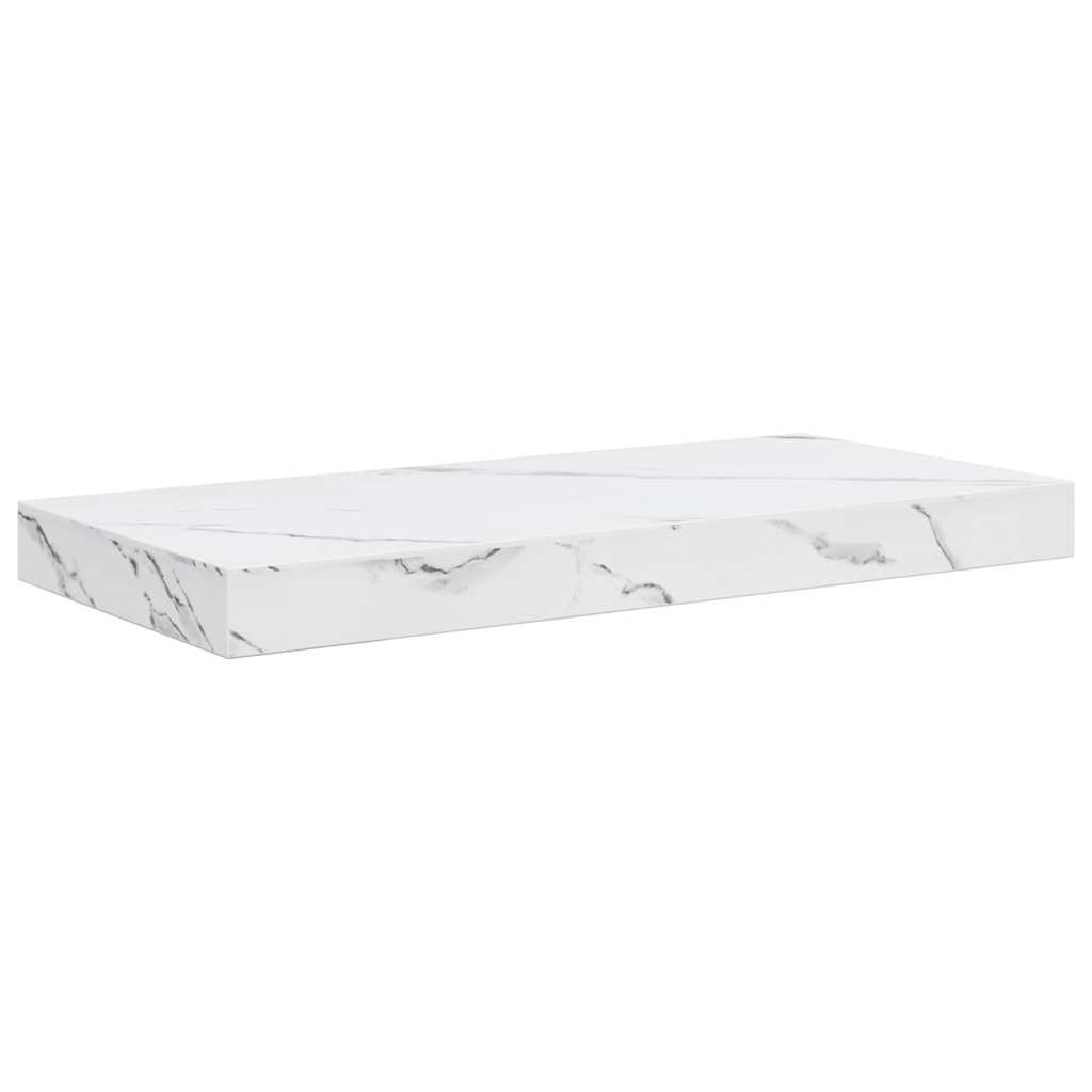 Væghylde Vægmonteret Hvid marmor 50 x 23 x 4 cm Konstrueret træ