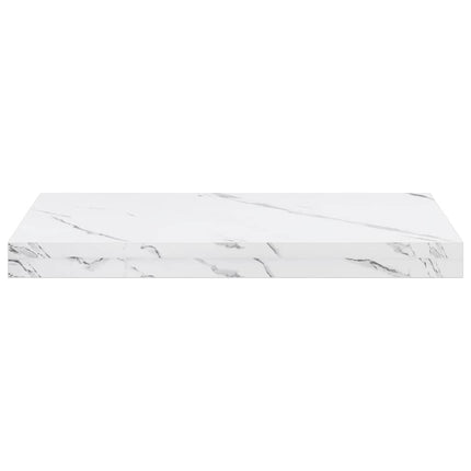 Væghylde 2 stk. Hvid marmor 50 x 23,5 x 3,8 cm Konstrueret træ