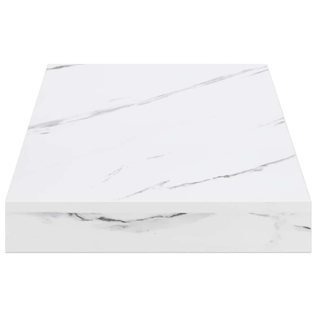 Væghylde 2 pcs Hvid marmor 50 x 23,5 x 4 cm Konstrueret træ