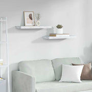 Væghylde 2 pcs Hvid marmor 60 x 23,5 x 4 cm Konstrueret træ