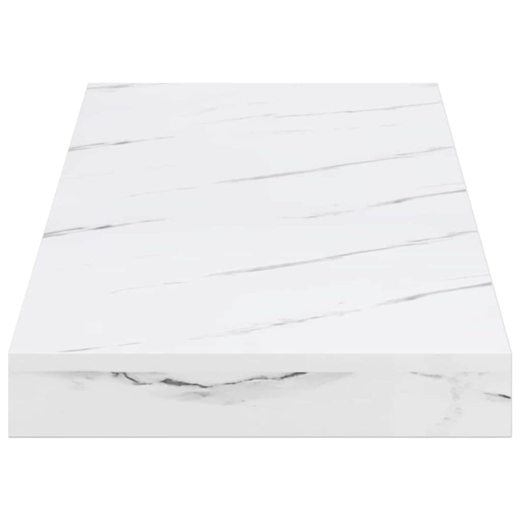 Væghylde 2 pcs Hvid marmor 60 x 23,5 x 4 cm Konstrueret træ