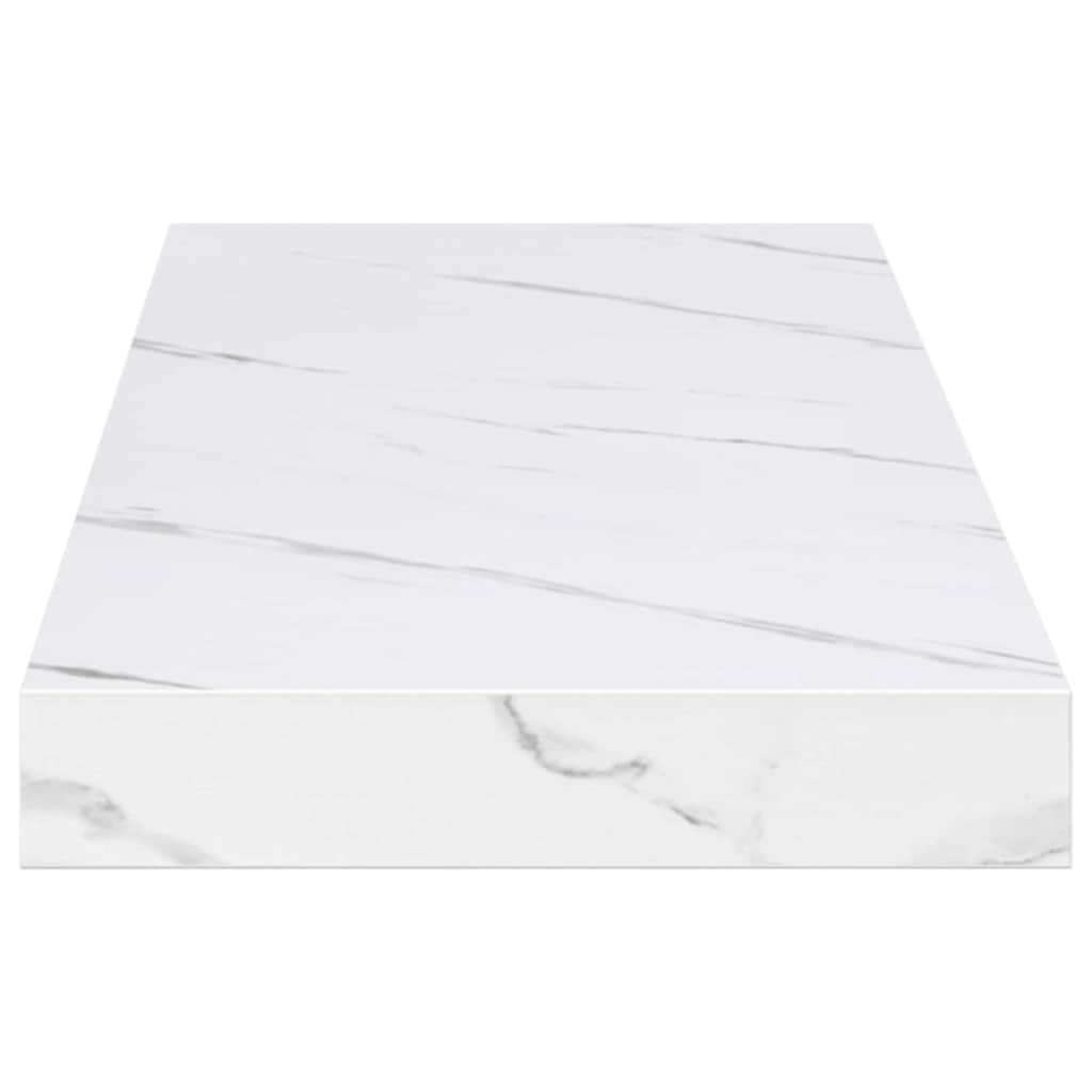 Væghylde 2 pcs Hvid marmor 80 x 23,5 x 4 cm Konstrueret træ