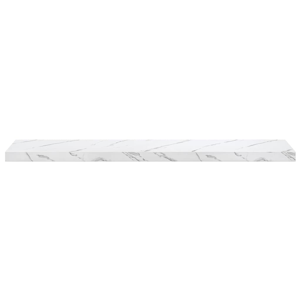 Væghylde 2 pcs Hvid marmor 120 x 23,5 x 4 cm Konstrueret træ