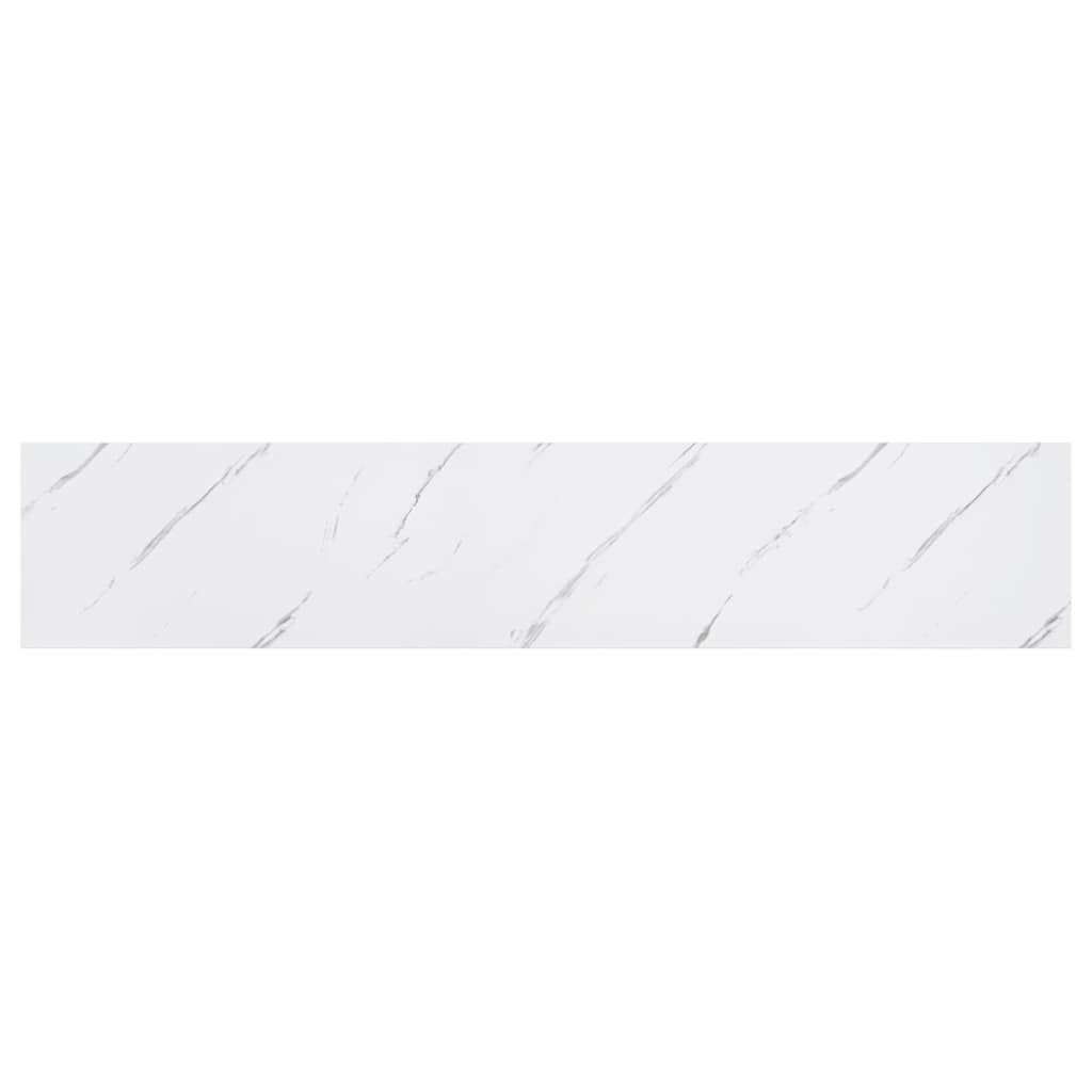 Væghylde 2 pcs Hvid marmor 120 x 23,5 x 4 cm Konstrueret træ