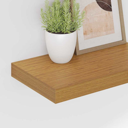 Væghylde 2 pcs Beige 40 x 23,5 x 4 cm Konstrueret træ