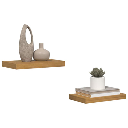 Væghylde 2 pcs Beige 40 x 23,5 x 4 cm Konstrueret træ