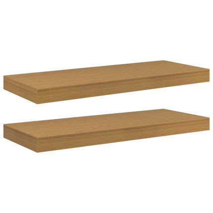 Væghylde 2 pcs Beige 60 x 23,5 x 4 cm Konstrueret træ
