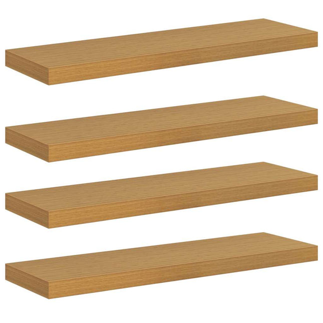 Væghylde 4 pcs Beige 80 x 23,5 x 4 cm Konstrueret træ